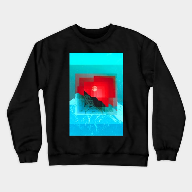 Red Moon Crewneck Sweatshirt by SeamlessOo